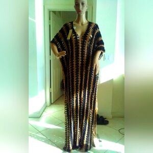 BNWT 100% CROCHETED MAXI COVER UP BY LOVE SENSE OUTRAGEOUSLY GORGEOUS